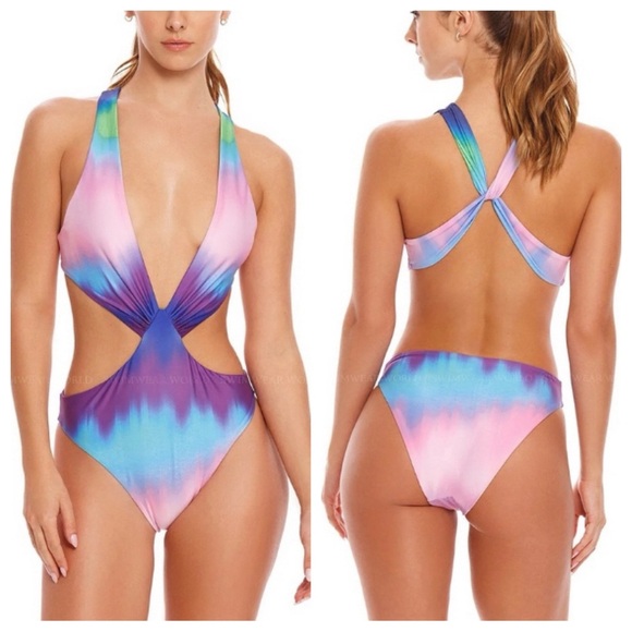New Agua Bendita Malibu One Piece strappy ombré Swimsuit 31078 - Picture 1 of 16